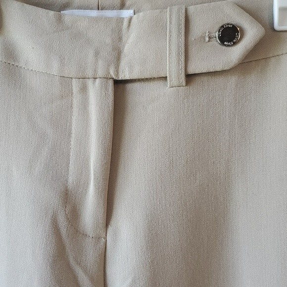 NWT CALVIN KLEIN CLASSIC FIT TAN PANTS SIZE 6 WIDE LEG BOOTCUT MINIMALIST - Picture 2 of 8
